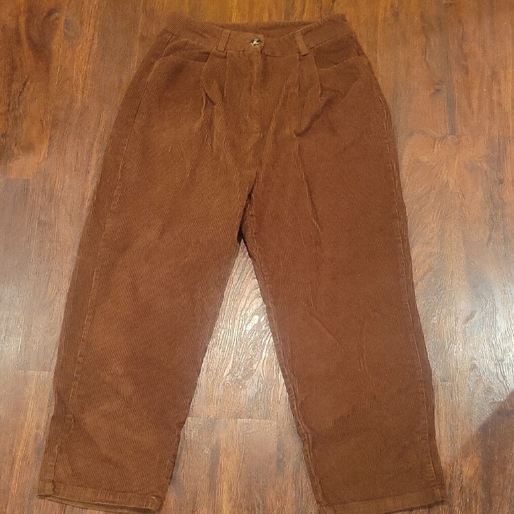 High Waist Brown Corduroy Pants